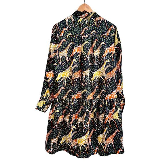 NWT J. Crew Giraffe Shirt Dress Size S Drop Waist Relaxed Fit Lined - Picture 4 of 15